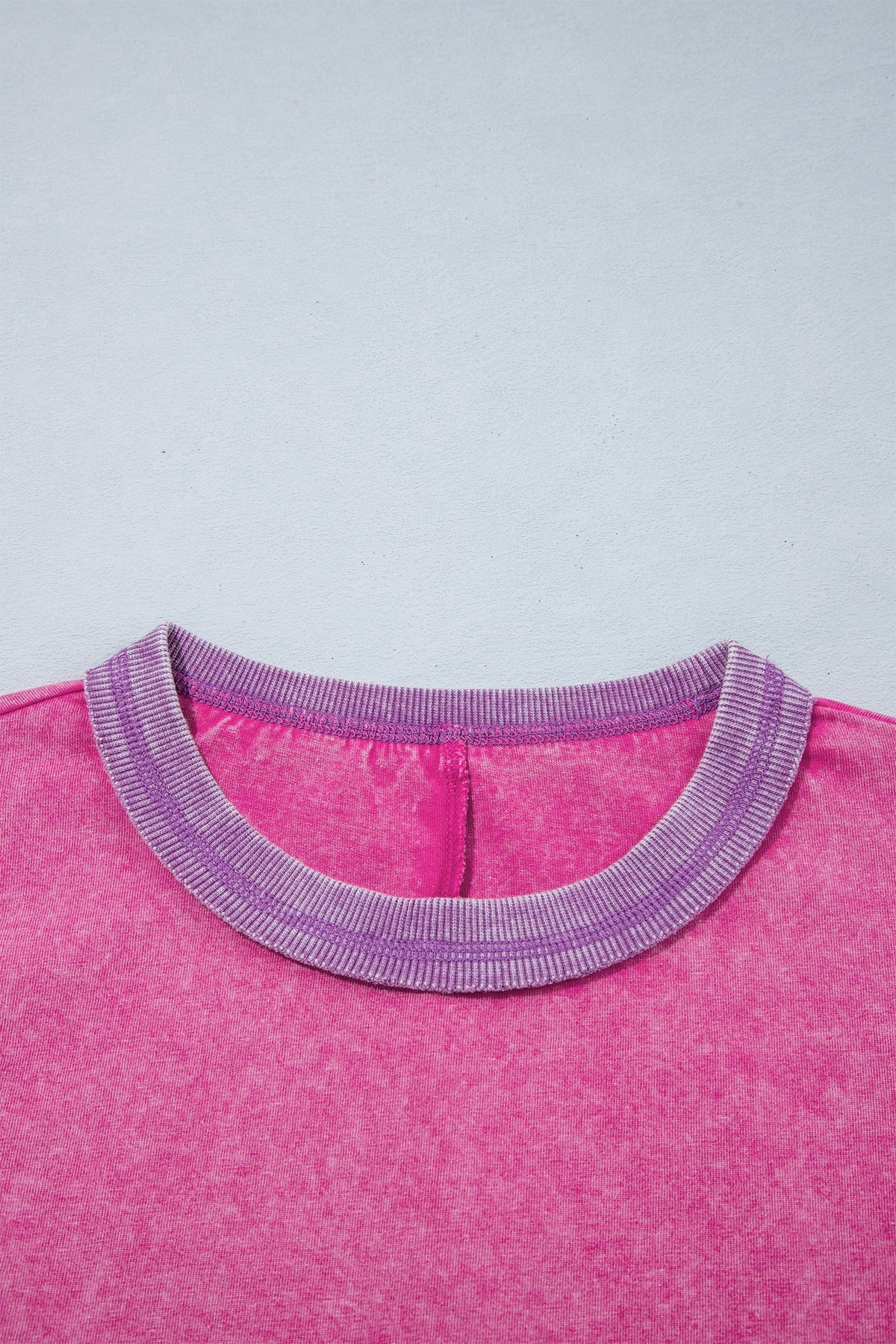 Colorblock Trim Mineral Wash 3/4 Sleeve Top
