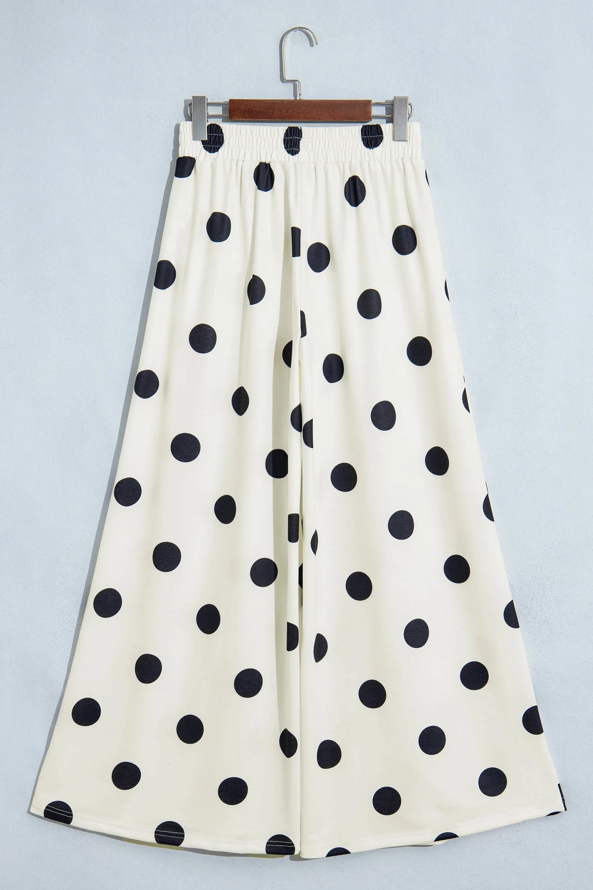 Polka Dot Elastic Waist Wide Leg Pants