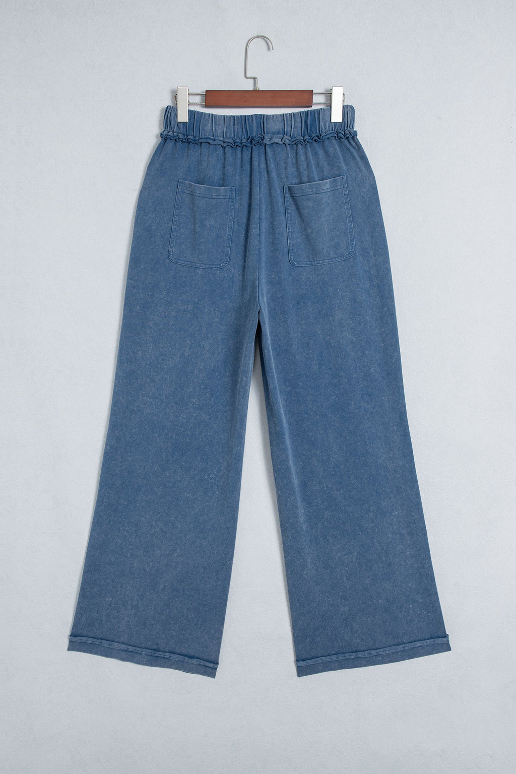 Mineral Wash Seam Detail Flared Drawstring Pants
