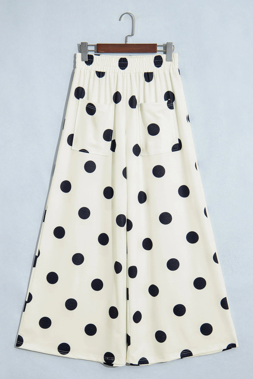 Polka Dot Elastic Waist Wide Leg Pants