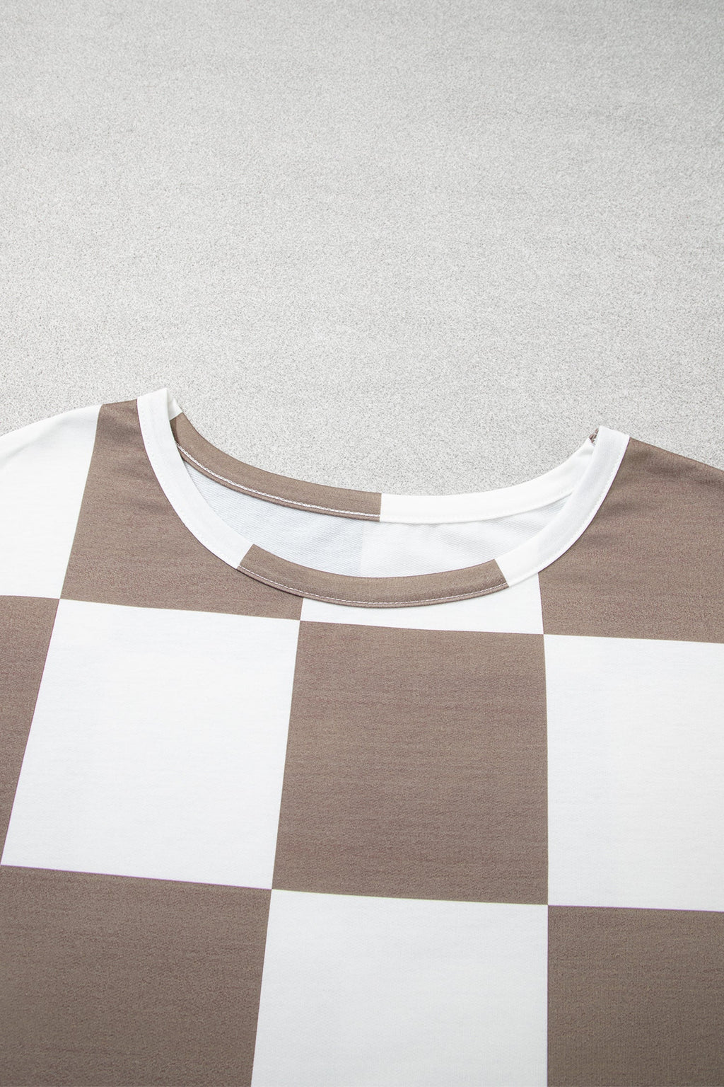 Plus Size Checker Long Sleeve Top & Shorts Set