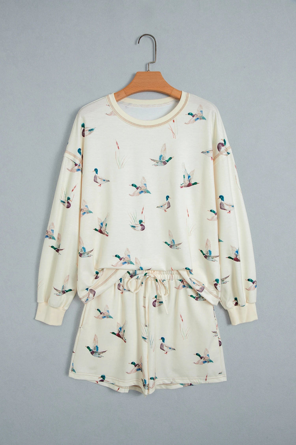 Mallard Long Sleeve Top & Drawstring Short Set
