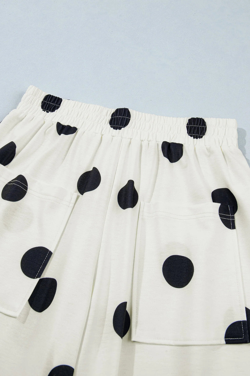 Polka Dot Elastic Waist Wide Leg Pants