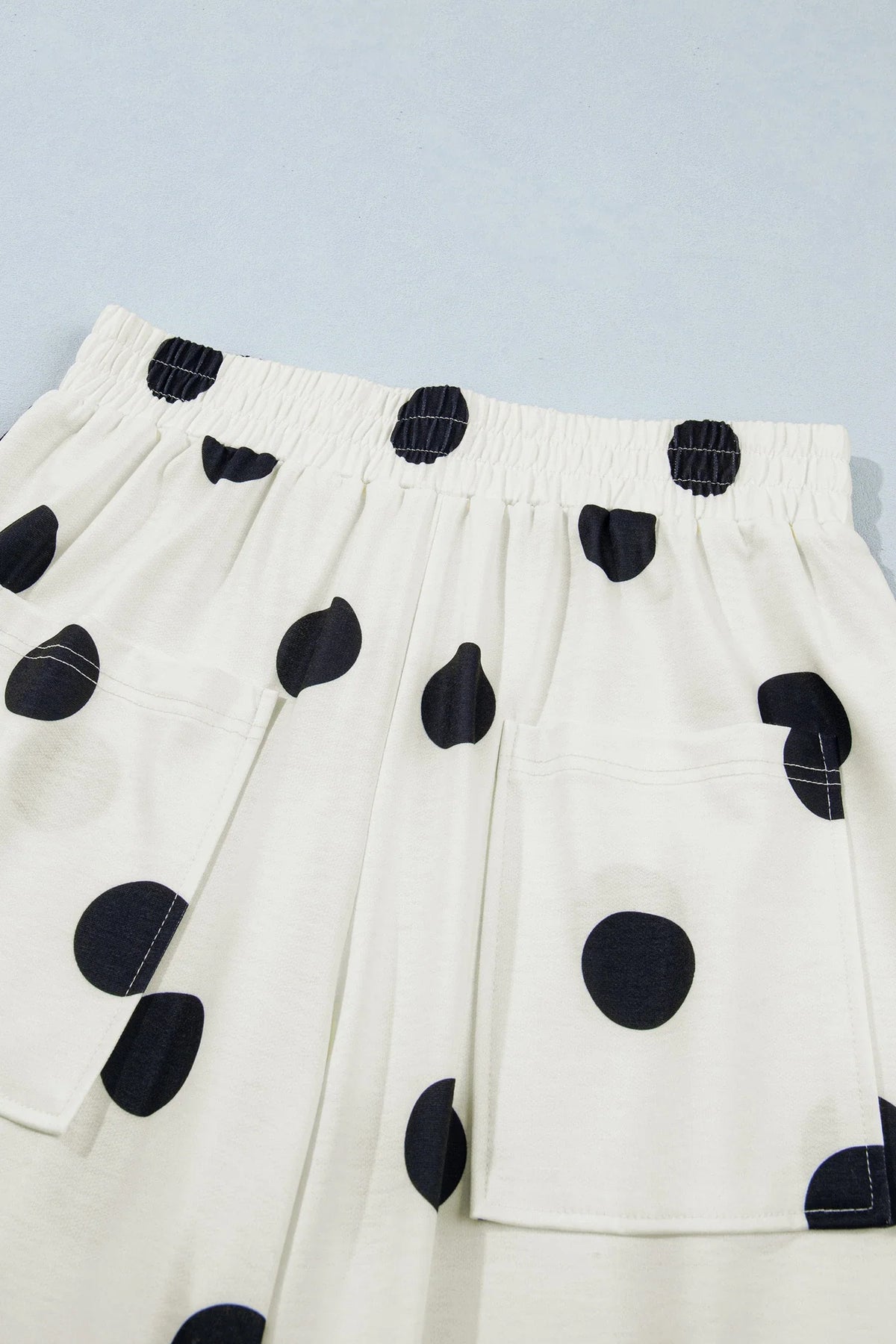 Polka Dot Elastic Waist Wide Leg Pants