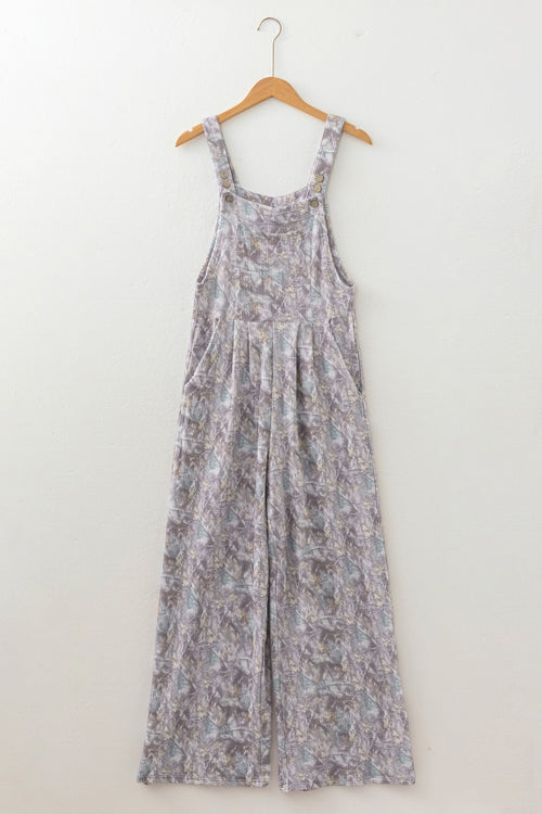 Camouflage Corded Knit Sleeveless Jumpsuit